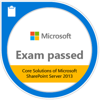Zertifiziert als MCP (Microsoft Certified Professional) - Core Solutions of Microsoft SharePoint Server 2013 (70-331)